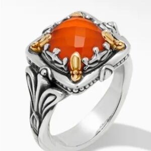 Konstantino Silver and Orange Ring